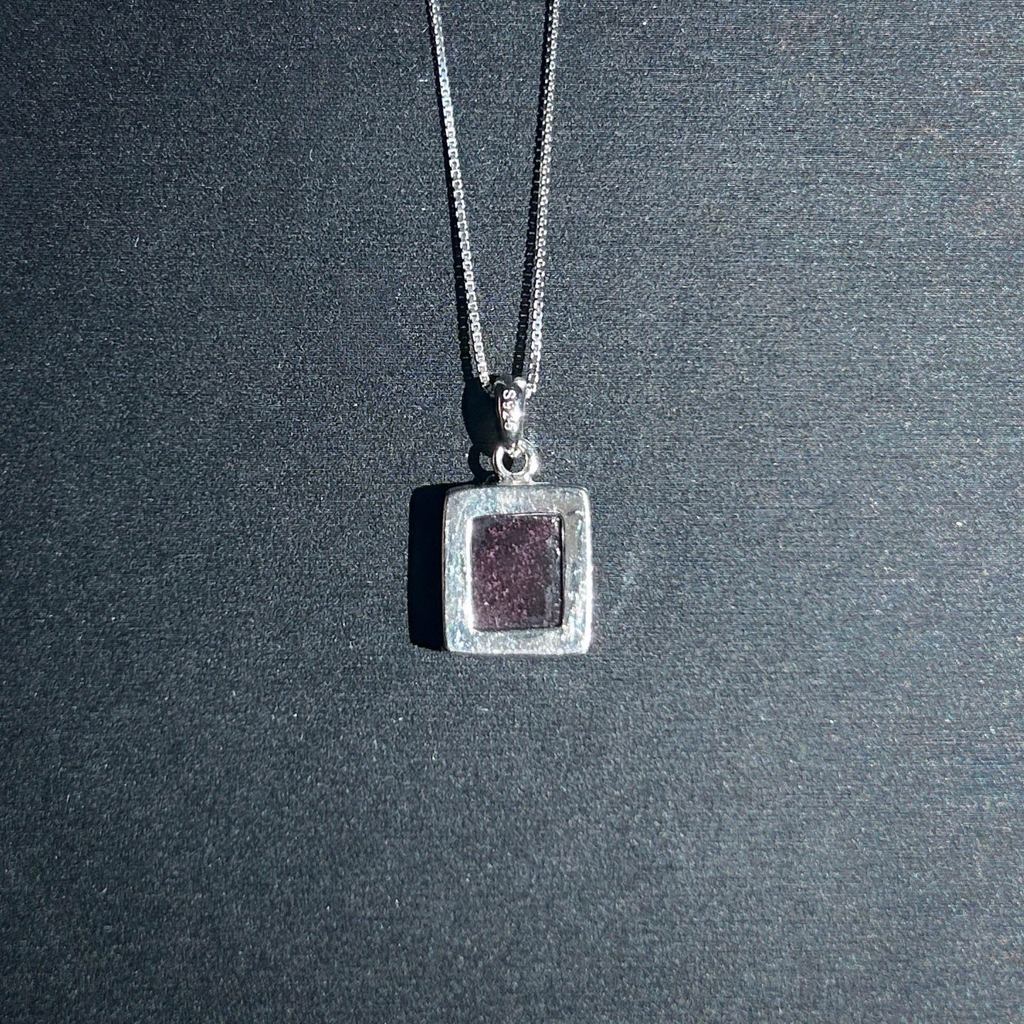 Rare Natural Sugilite 925 Silver Small Pendant