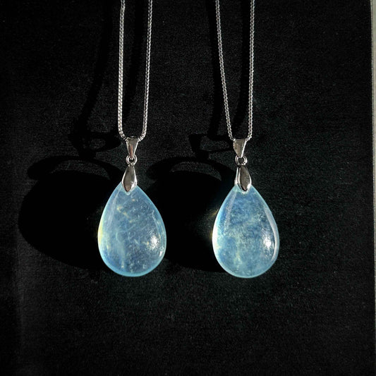 High Quality Aquamarine 925 Sterling Silver Pendant (chain excluded)
