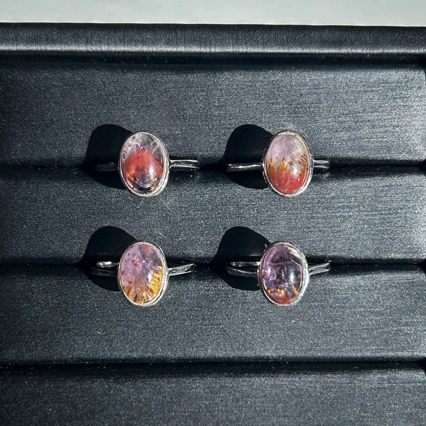 Rare Auralite Adjustable 925 Silver Ring