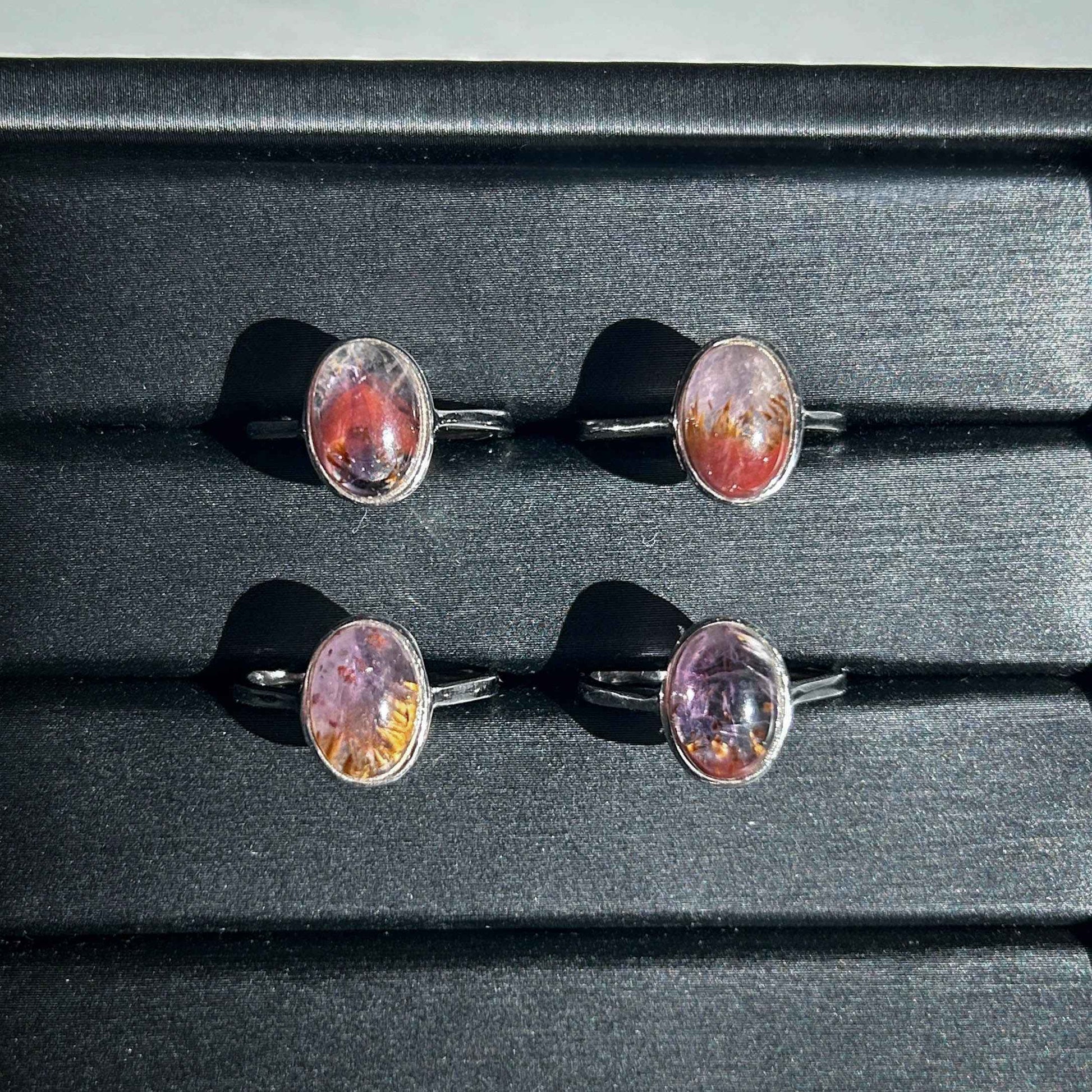 Rare Auralite Adjustable 925 Silver Ring