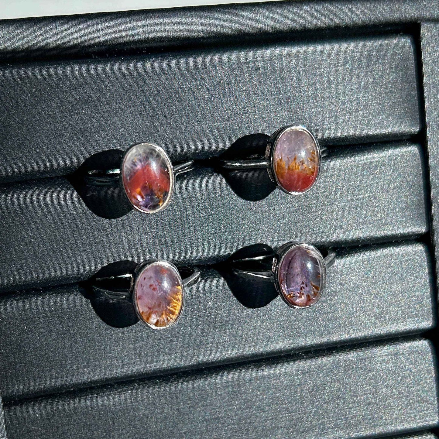 Rare Auralite Adjustable 925 Silver Ring