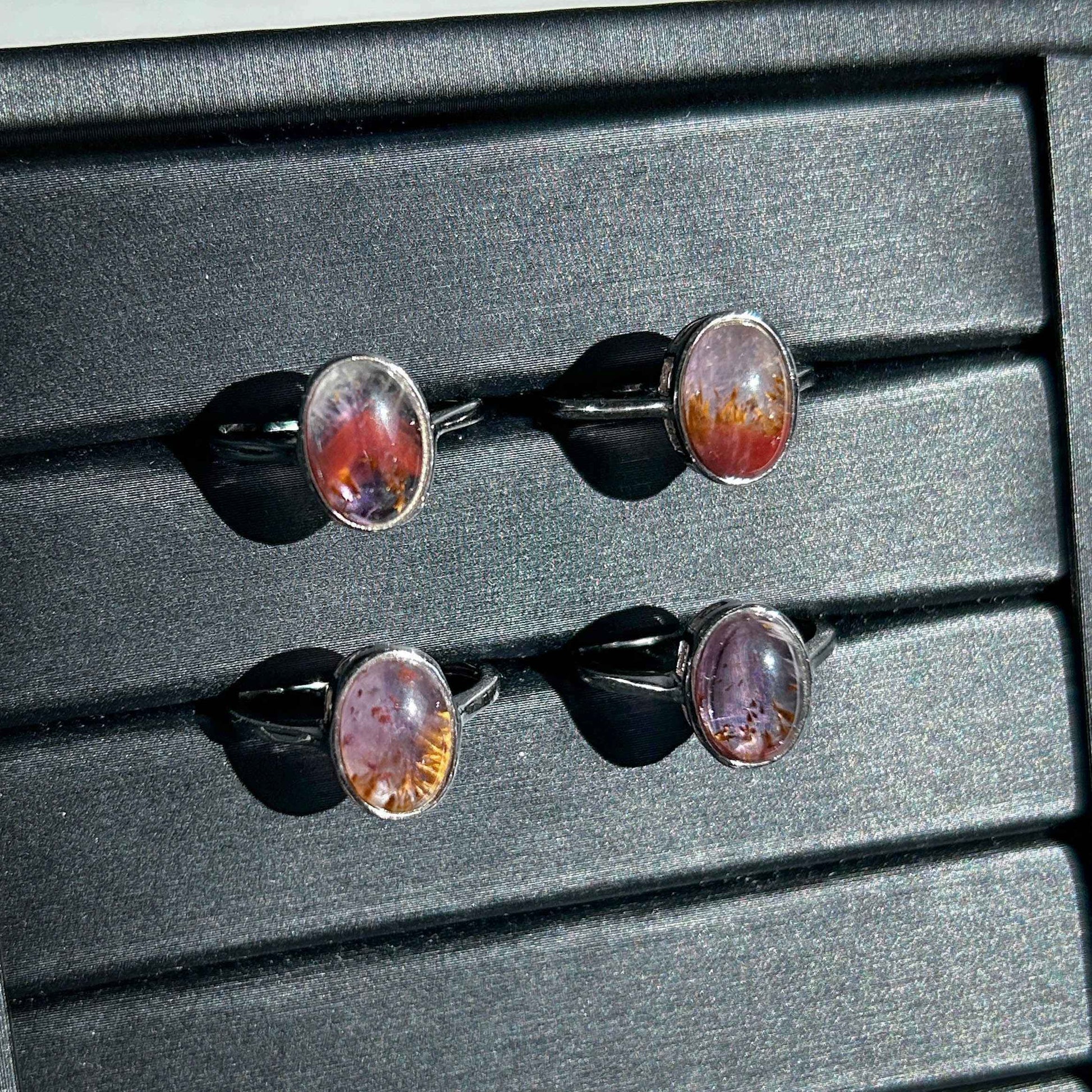 Rare Auralite Adjustable 925 Silver Ring