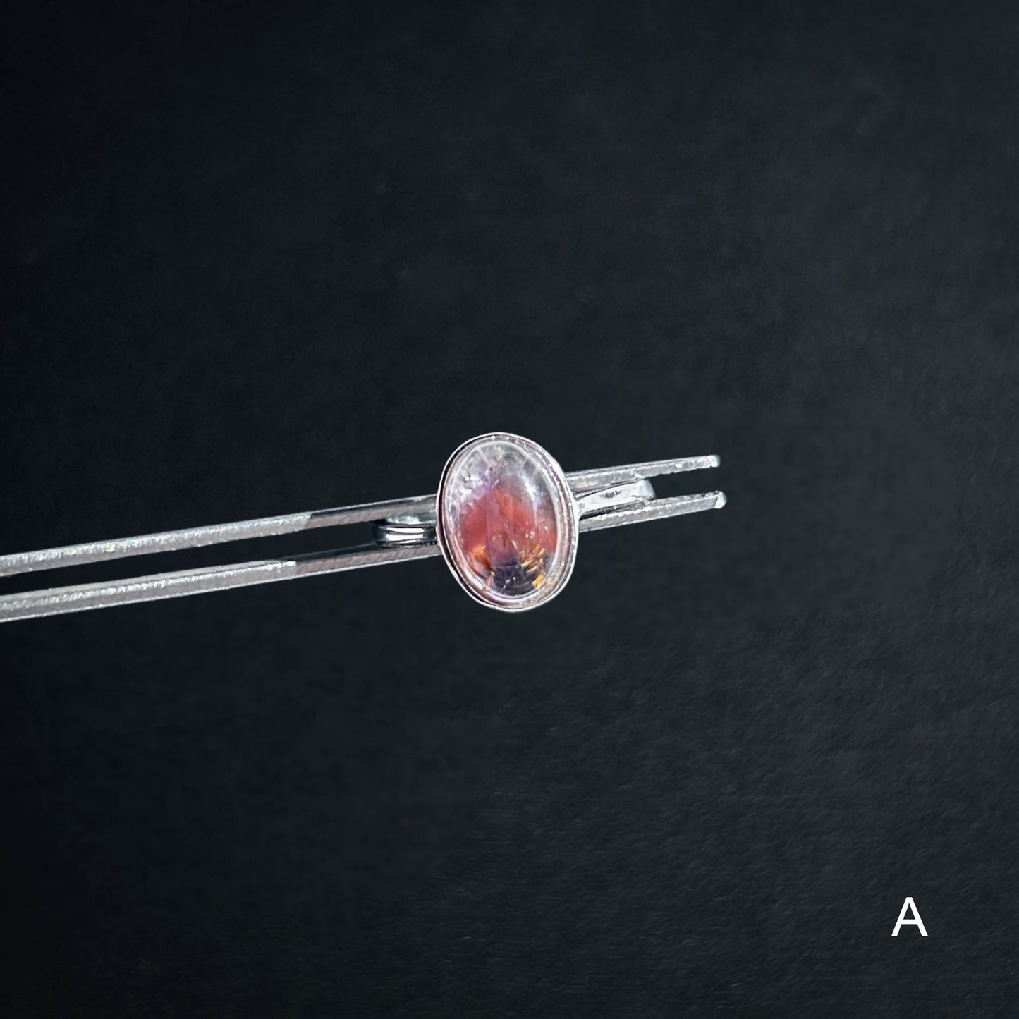 Rare Auralite Adjustable 925 Silver Ring