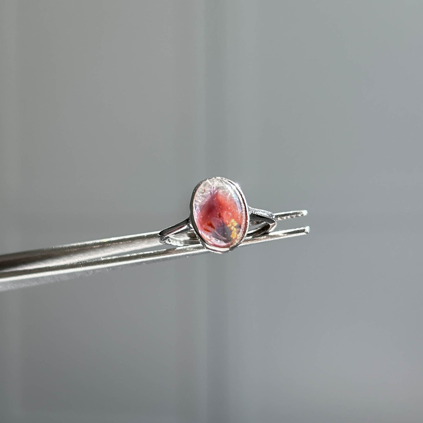 Rare Auralite Adjustable 925 Silver Ring