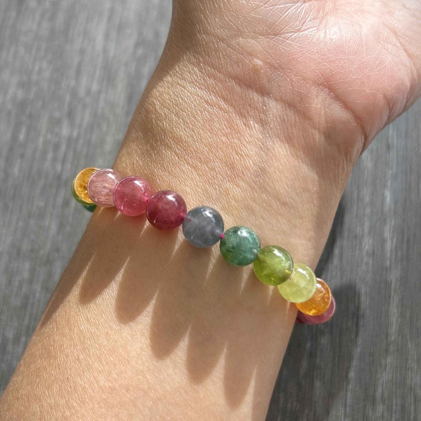 Rare High Quality Rainbow Colour Tourmaline Bracelet in 8.3MM