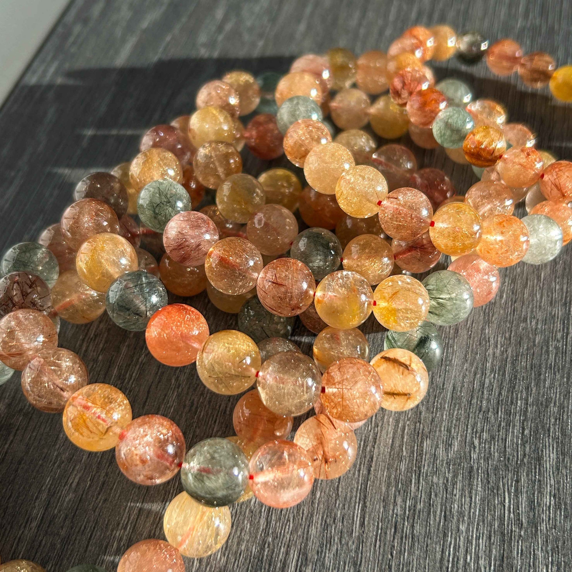High Quality Mixed Rutilated Quartz Bracelet in 9 to 11MM