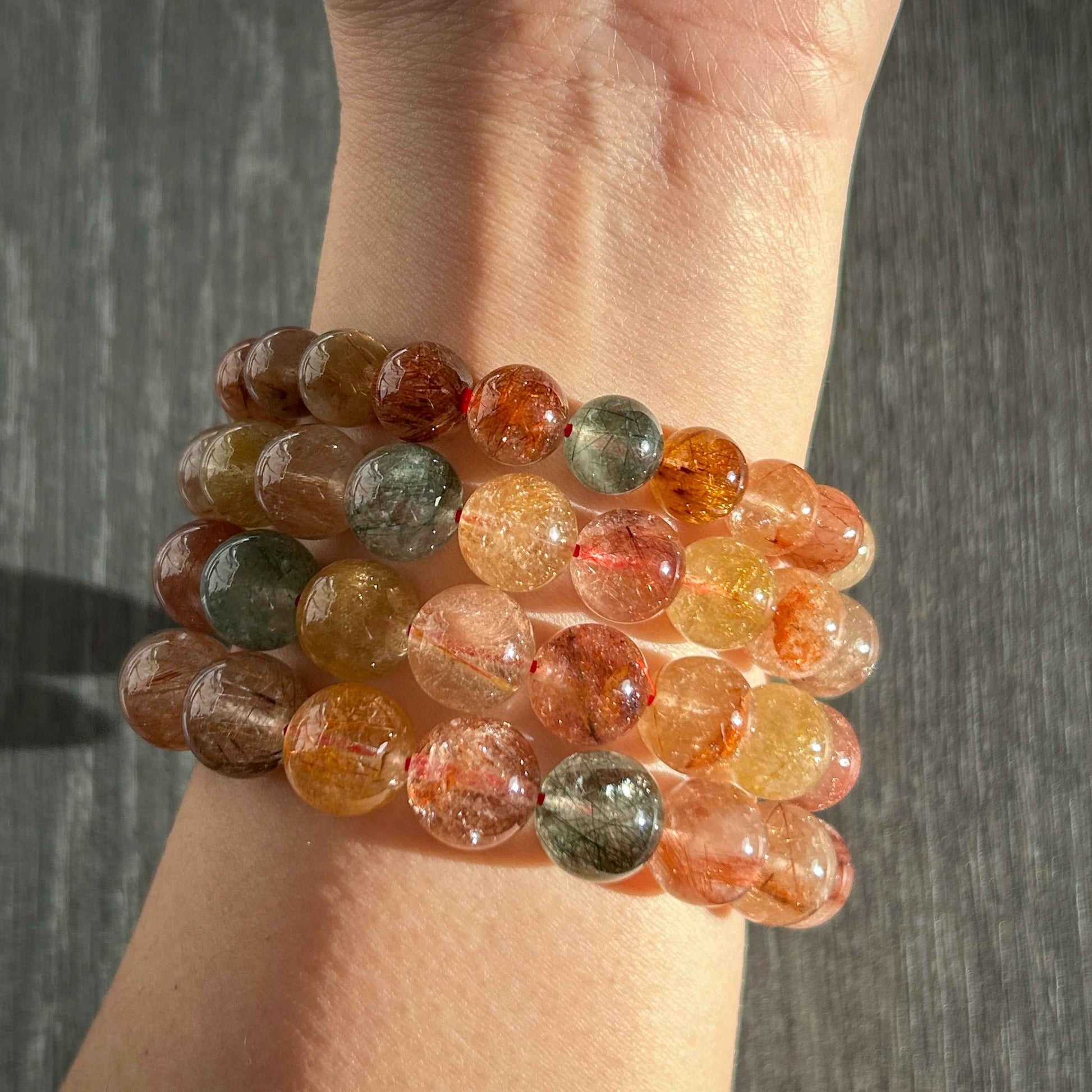 High Quality Mixed Rutilated Quartz Bracelet in 9 to 11MM