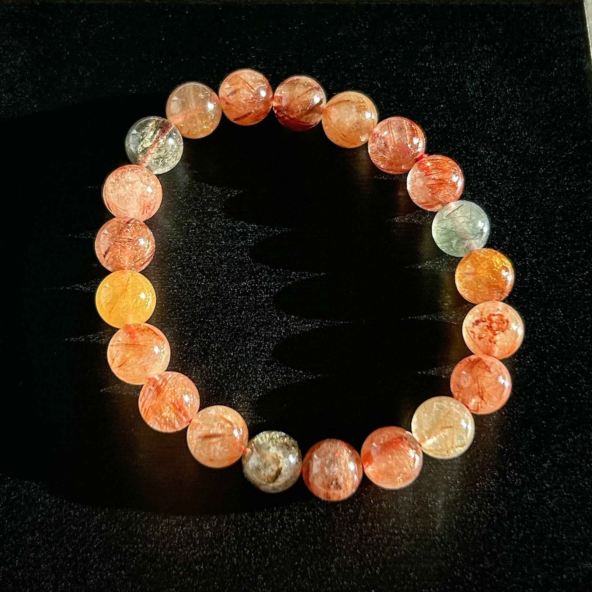 High Quality Mixed Rutilated Quartz Bracelet in 9 to 11MM