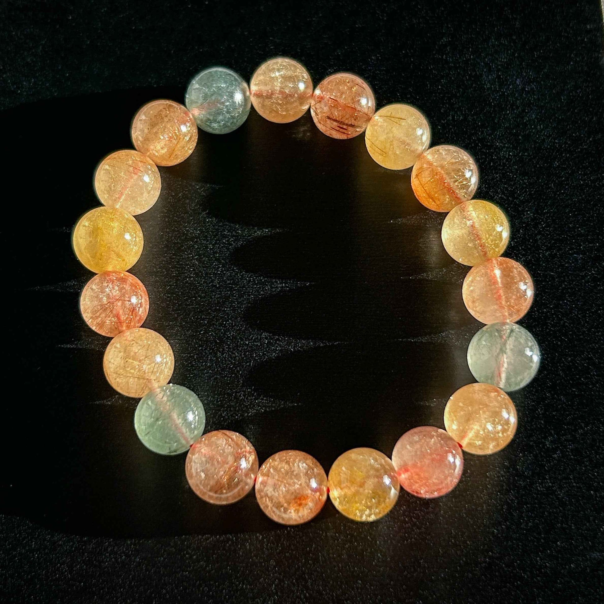 High Quality Mixed Rutilated Quartz Bracelet in 9 to 11MM