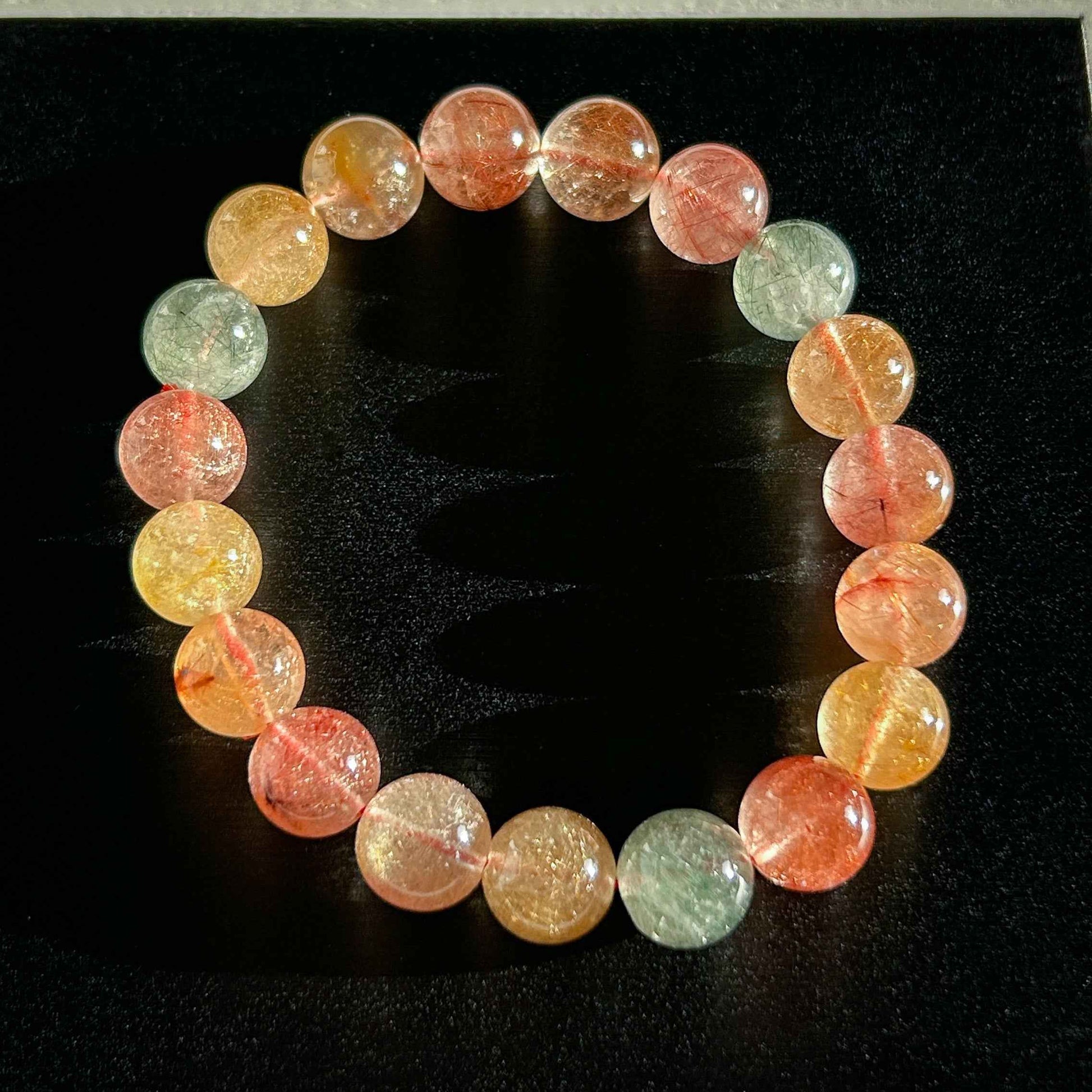 High Quality Mixed Rutilated Quartz Bracelet in 9 to 11MM