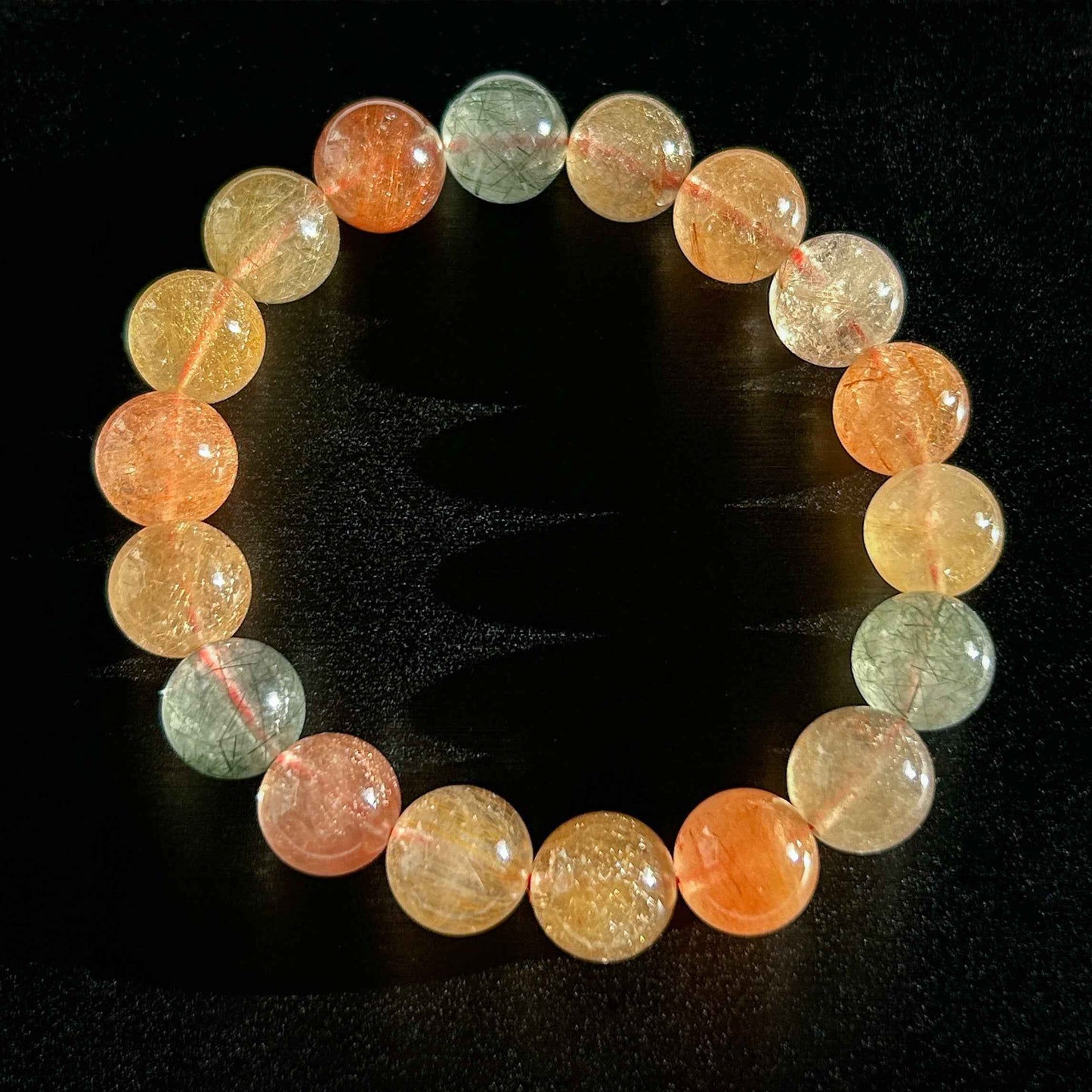 High Quality Mixed Rutilated Quartz Bracelet in 9 to 11MM