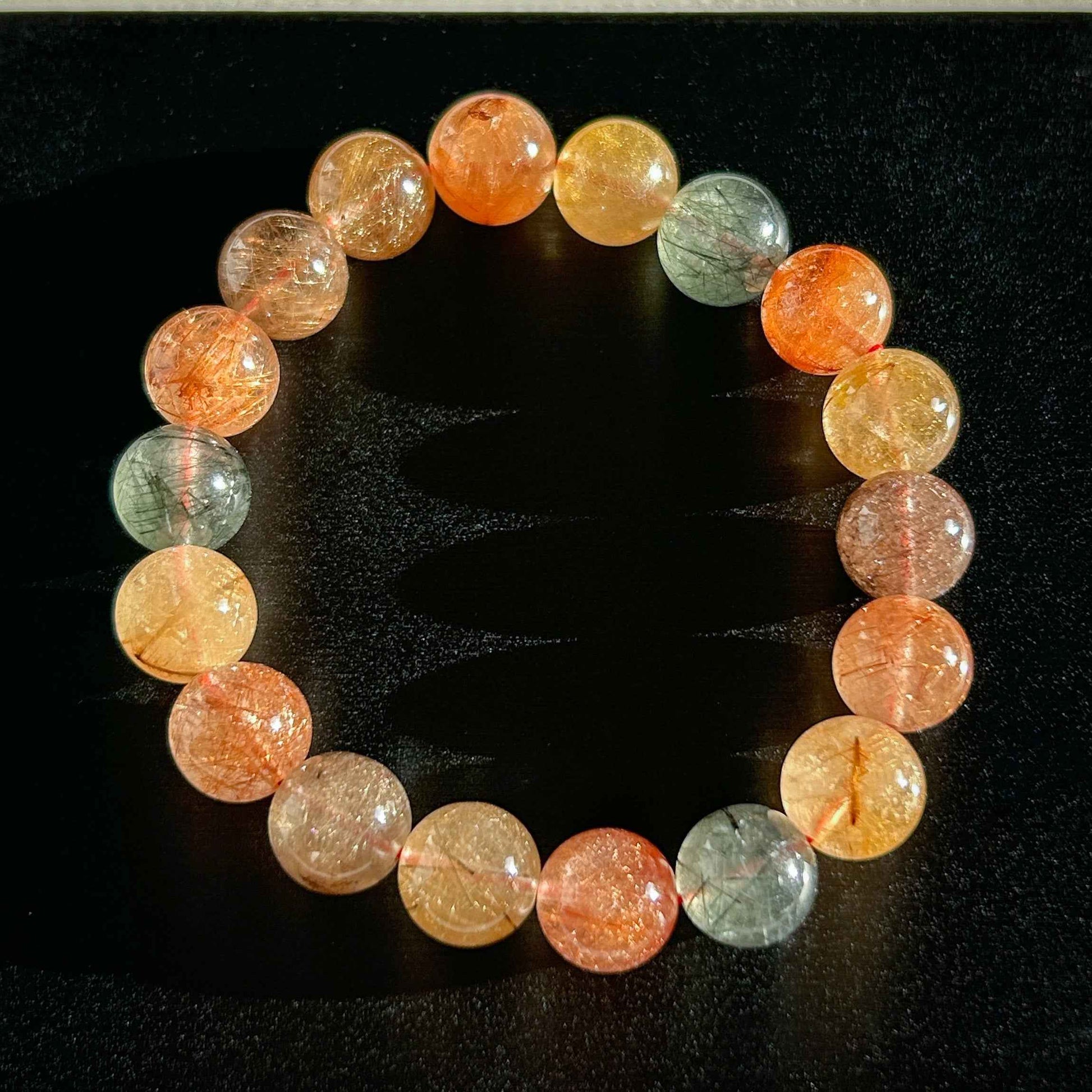 High Quality Mixed Rutilated Quartz Bracelet in 9 to 11MM