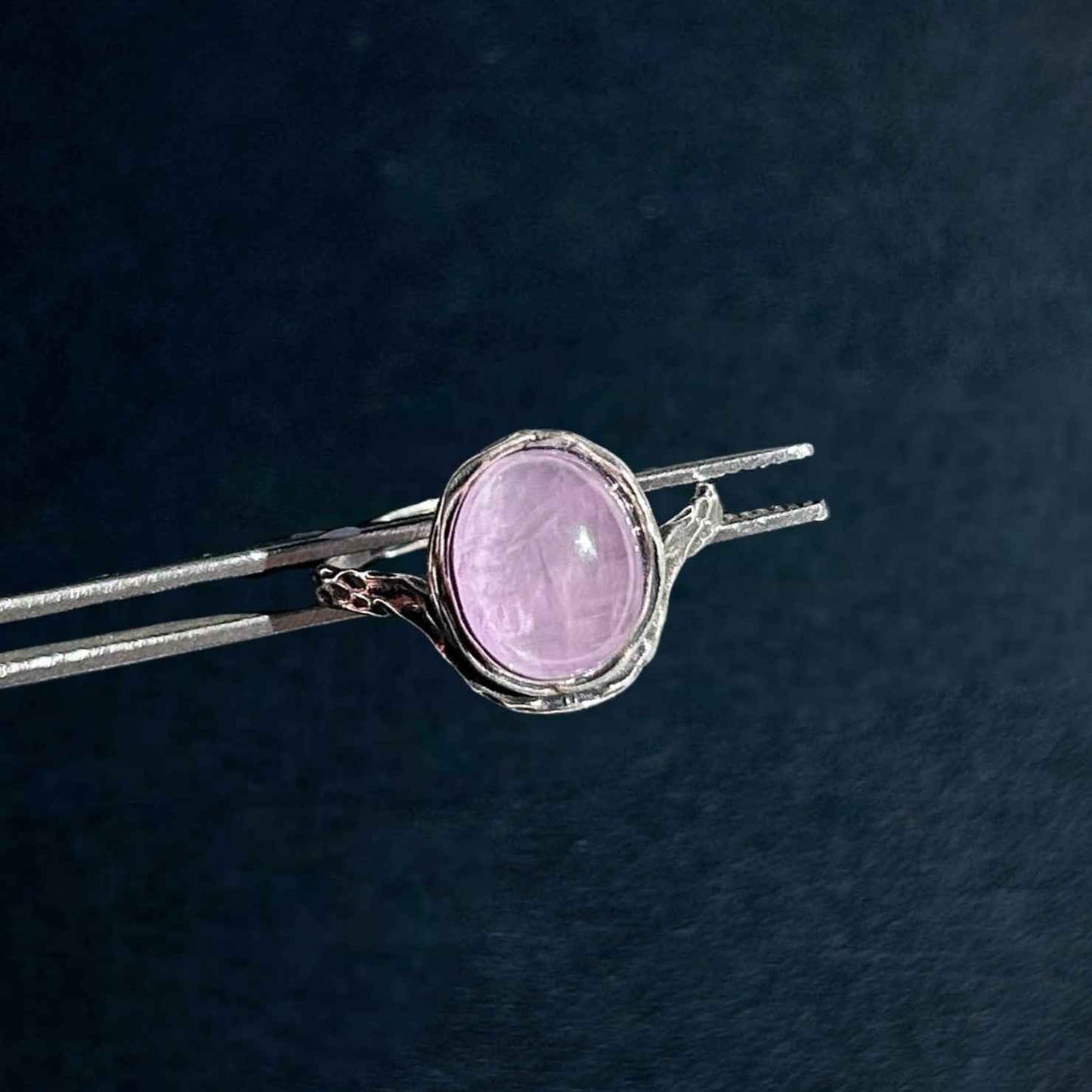 High Quality Kunzite w/ Shimmer Adjustable 925 Silver Ring