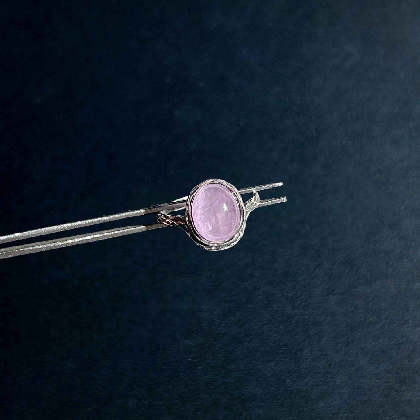 High Quality Kunzite w/ Shimmer Adjustable 925 Silver Ring