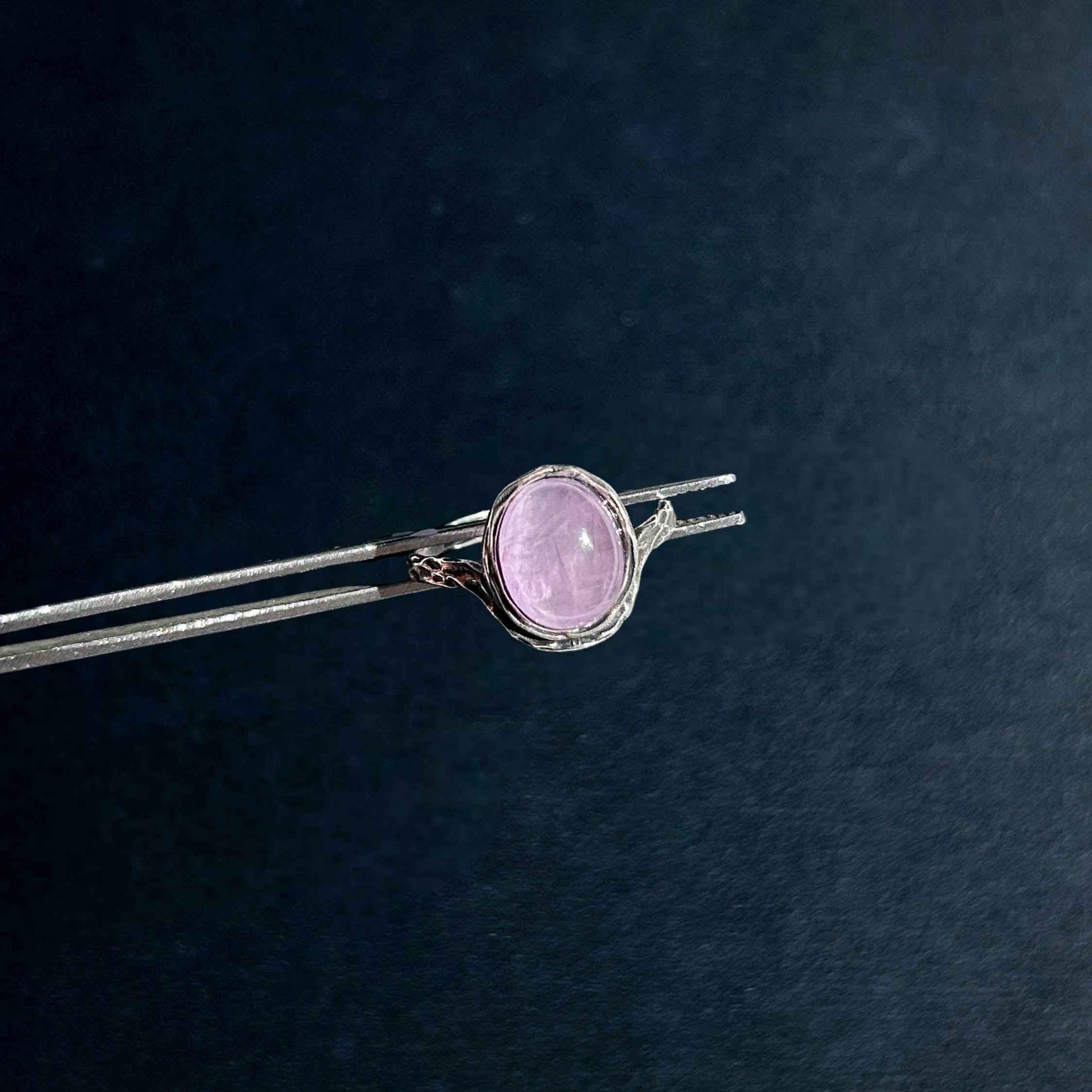 High Quality Kunzite w/ Shimmer Adjustable 925 Silver Ring