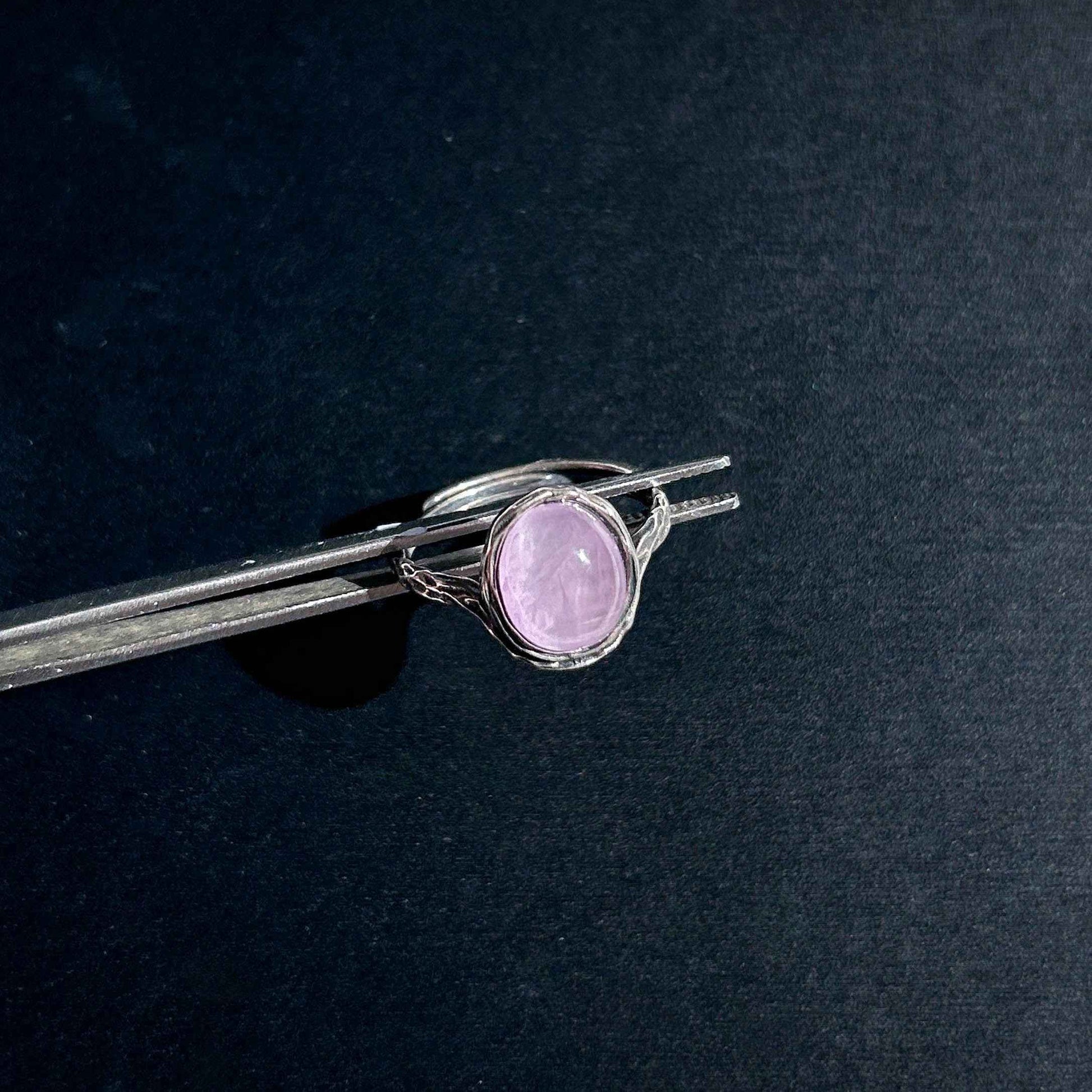 High Quality Kunzite w/ Shimmer Adjustable 925 Silver Ring
