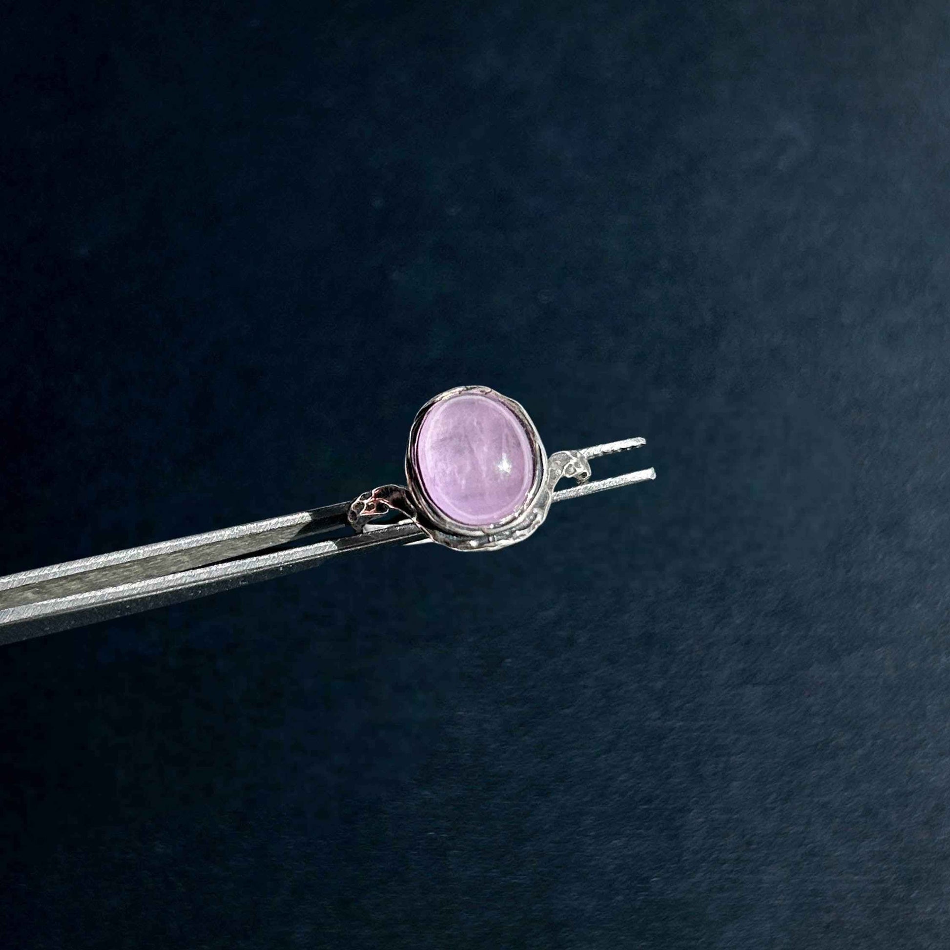 High Quality Kunzite w/ Shimmer Adjustable 925 Silver Ring