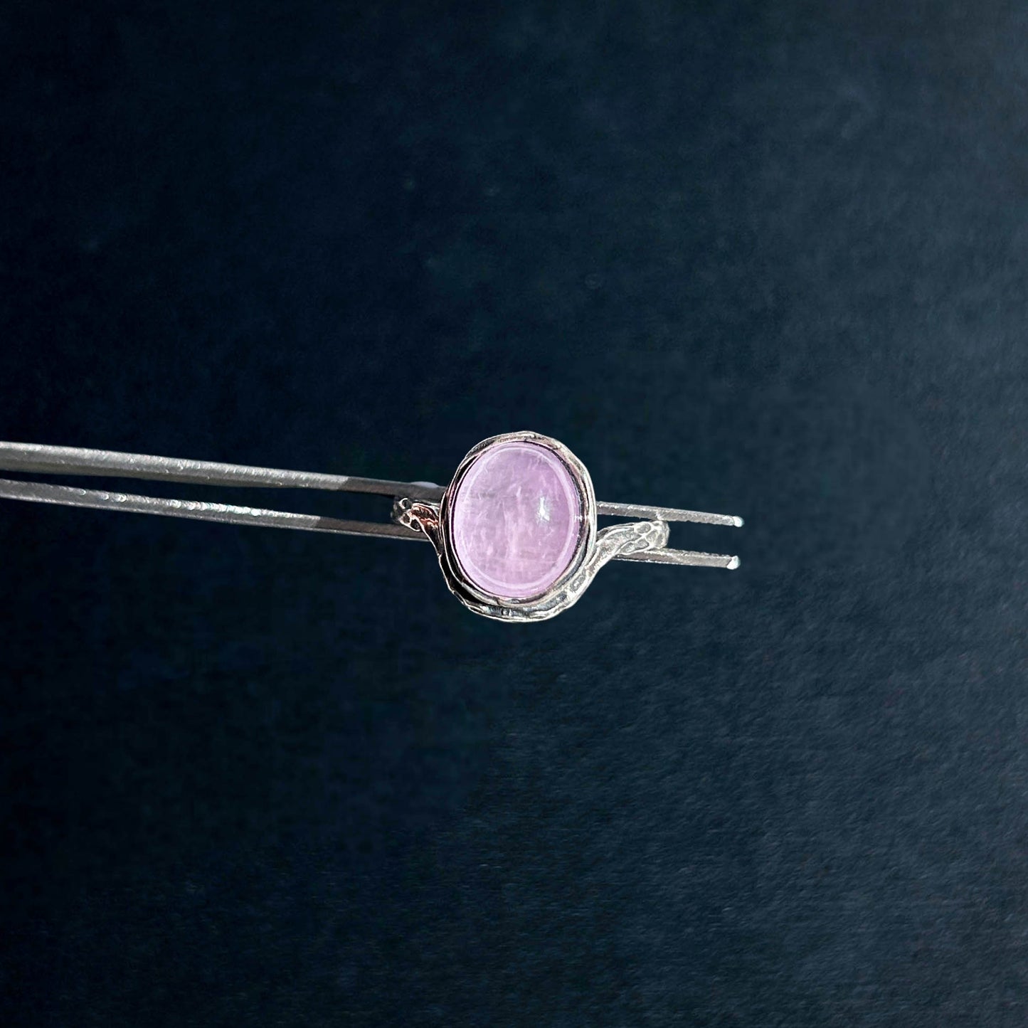 High Quality Kunzite w/ Shimmer Adjustable 925 Silver Ring