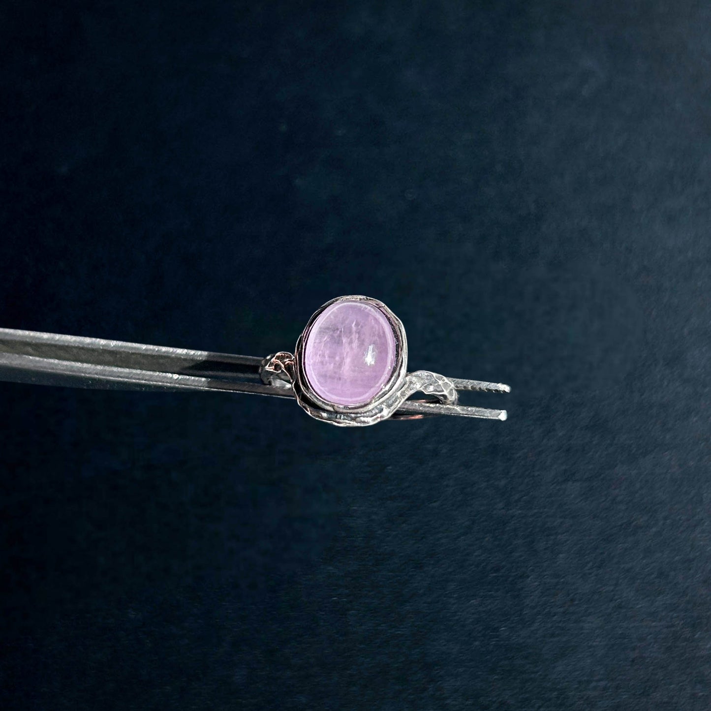 High Quality Kunzite w/ Shimmer Adjustable 925 Silver Ring