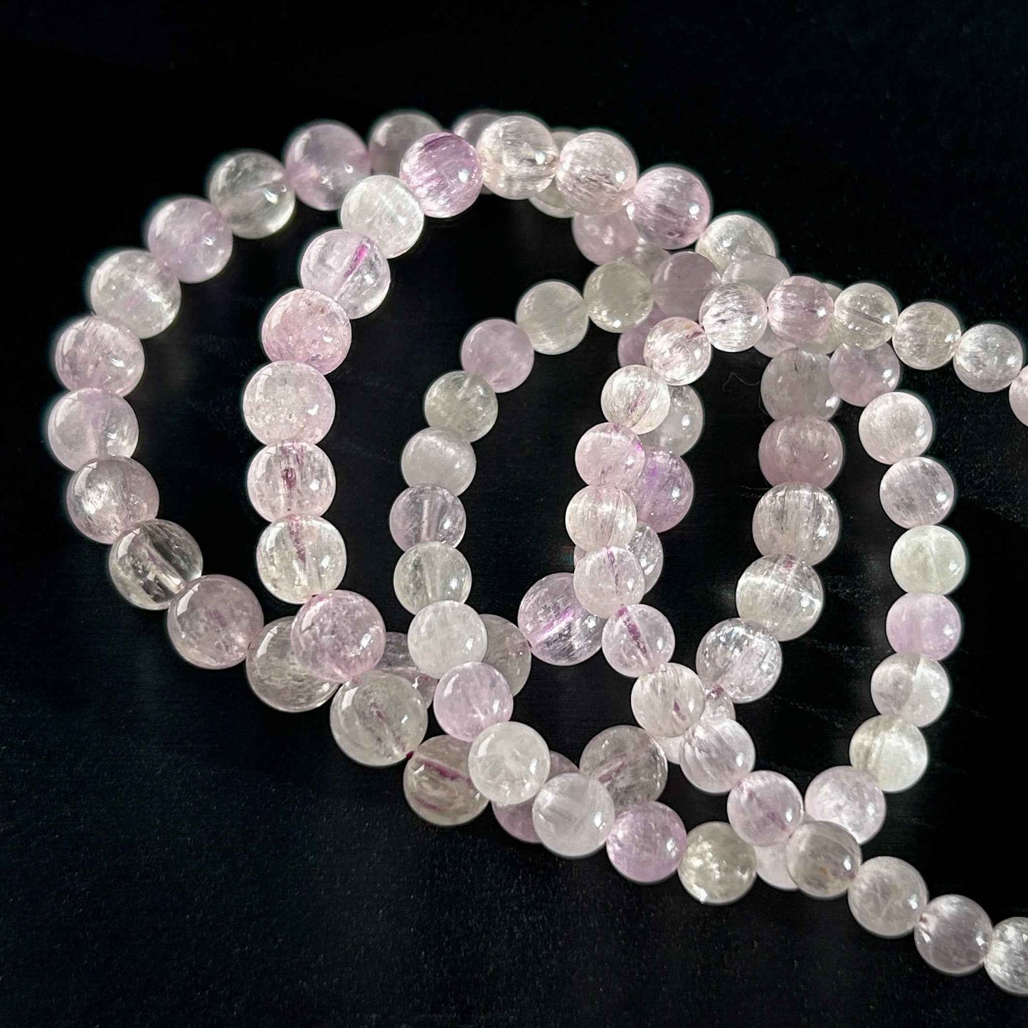 High Quality Kunzite with Cat Eye's Flash Bracelet in 6 to 8MM