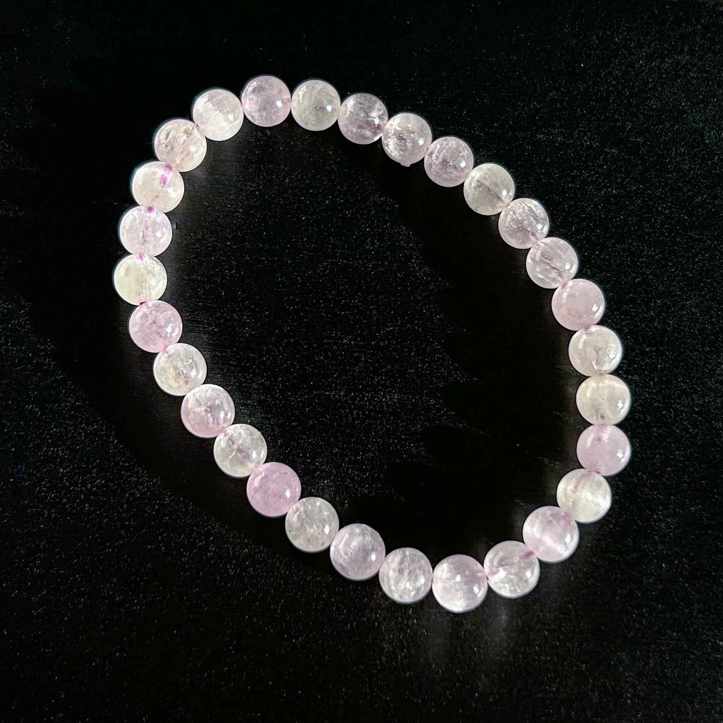 High Quality Kunzite with Cat Eye's Flash Bracelet in 6 to 8MM