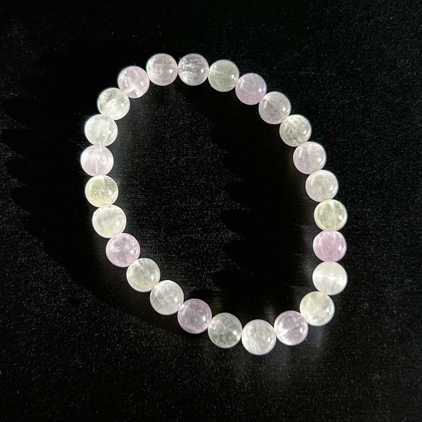 High Quality Kunzite with Cat Eye's Flash Bracelet in 6 to 8MM