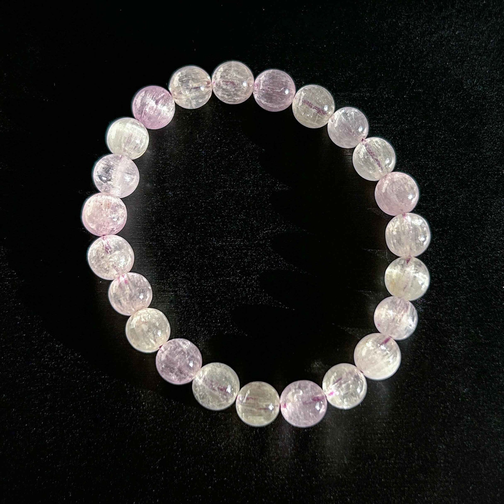High Quality Kunzite with Cat Eye's Flash Bracelet in 6 to 8MM