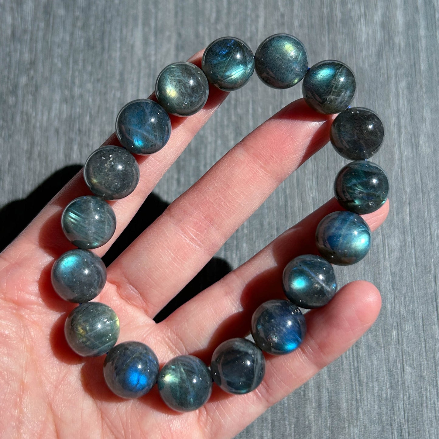 Large Labradorite Bracelet in 12MM