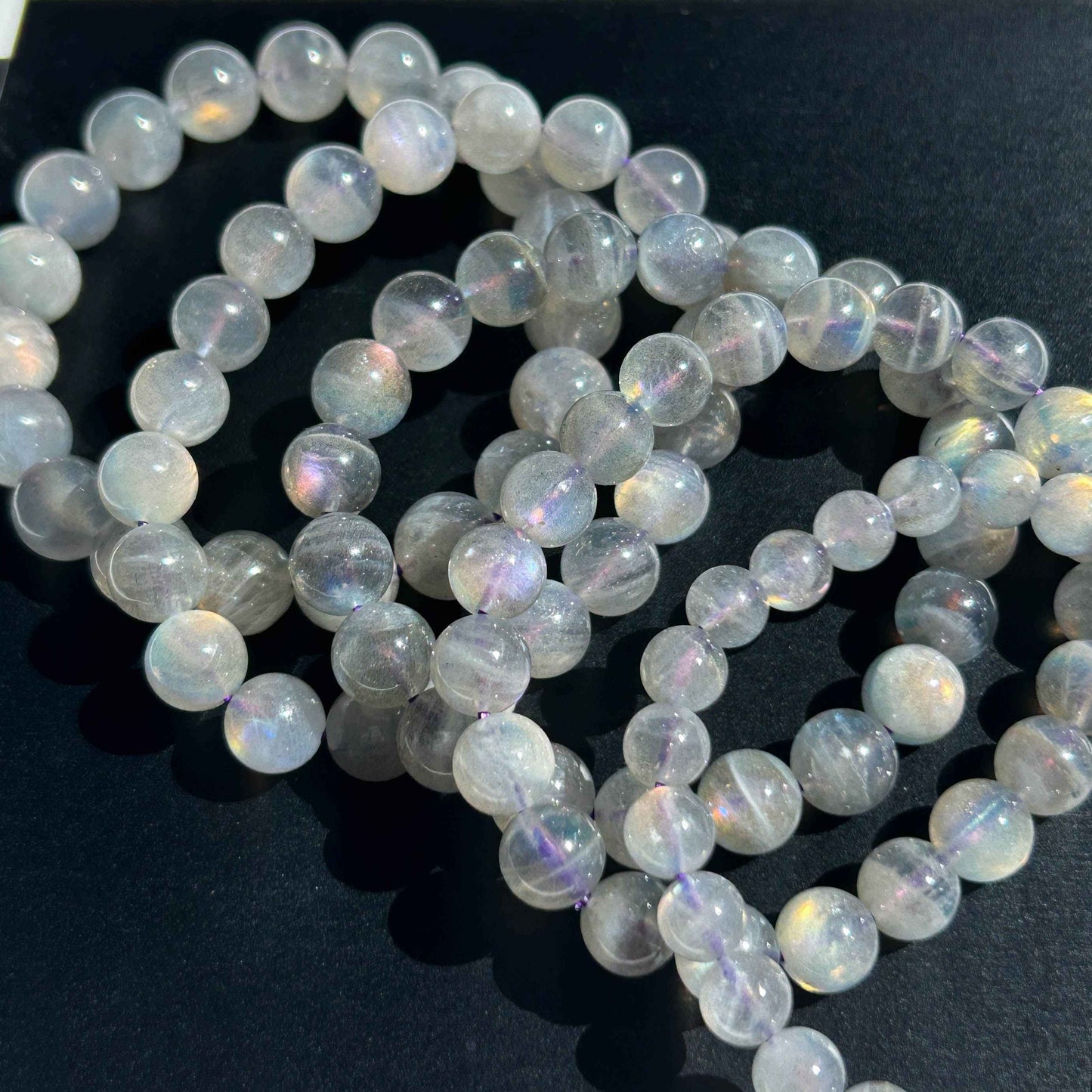 Rare Purple Rainbow Labradorite Bracelet in 7-10MM