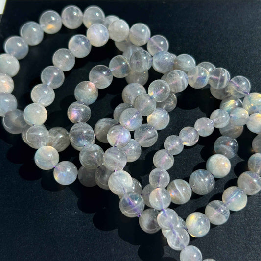Rare Purple Rainbow Labradorite Bracelet in 7-10MM