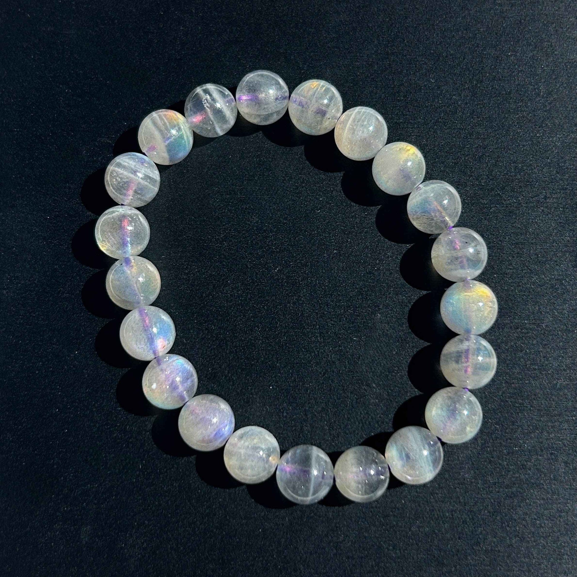 Rare Purple Rainbow Labradorite Bracelet in 7-10MM