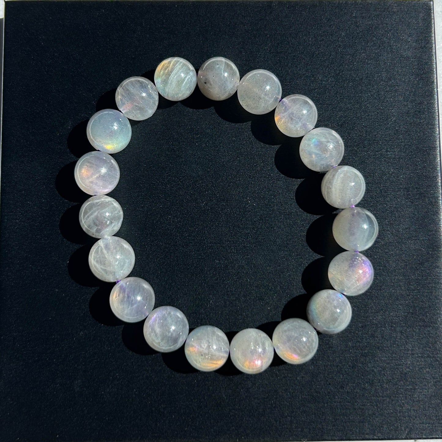 Rare Purple Rainbow Labradorite Bracelet in 7-10MM
