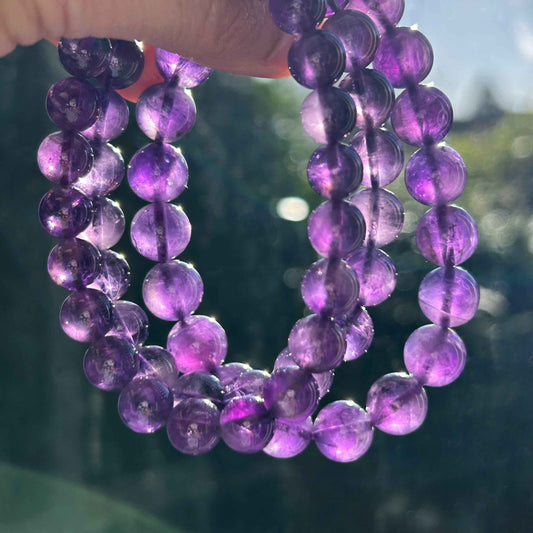 High Quality Amethyst Bracelet in 8 to 10MM | Birthstone of Feb