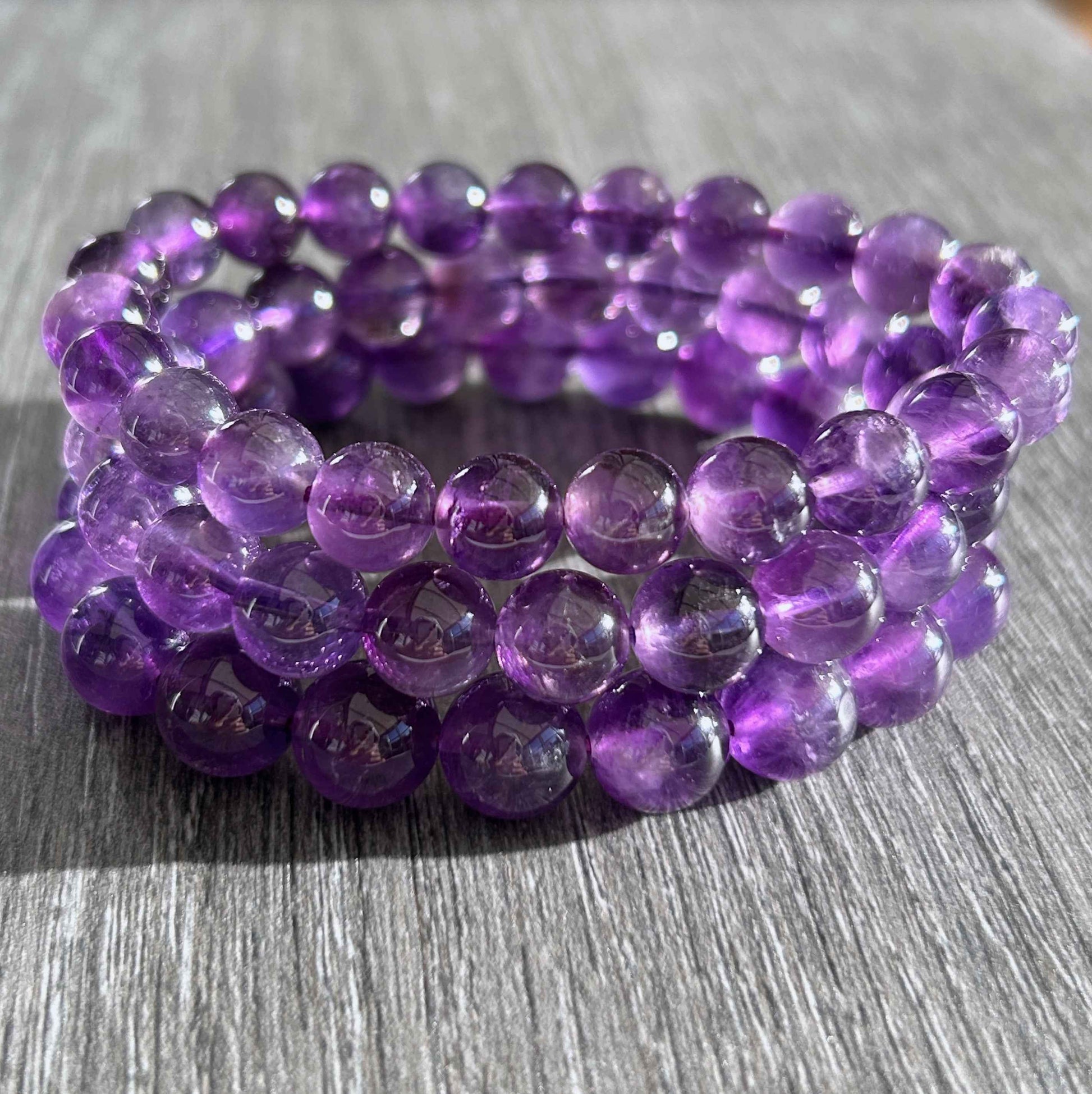 High Quality Amethyst Bracelet in 8 to 10MM | Birthstone of Feb