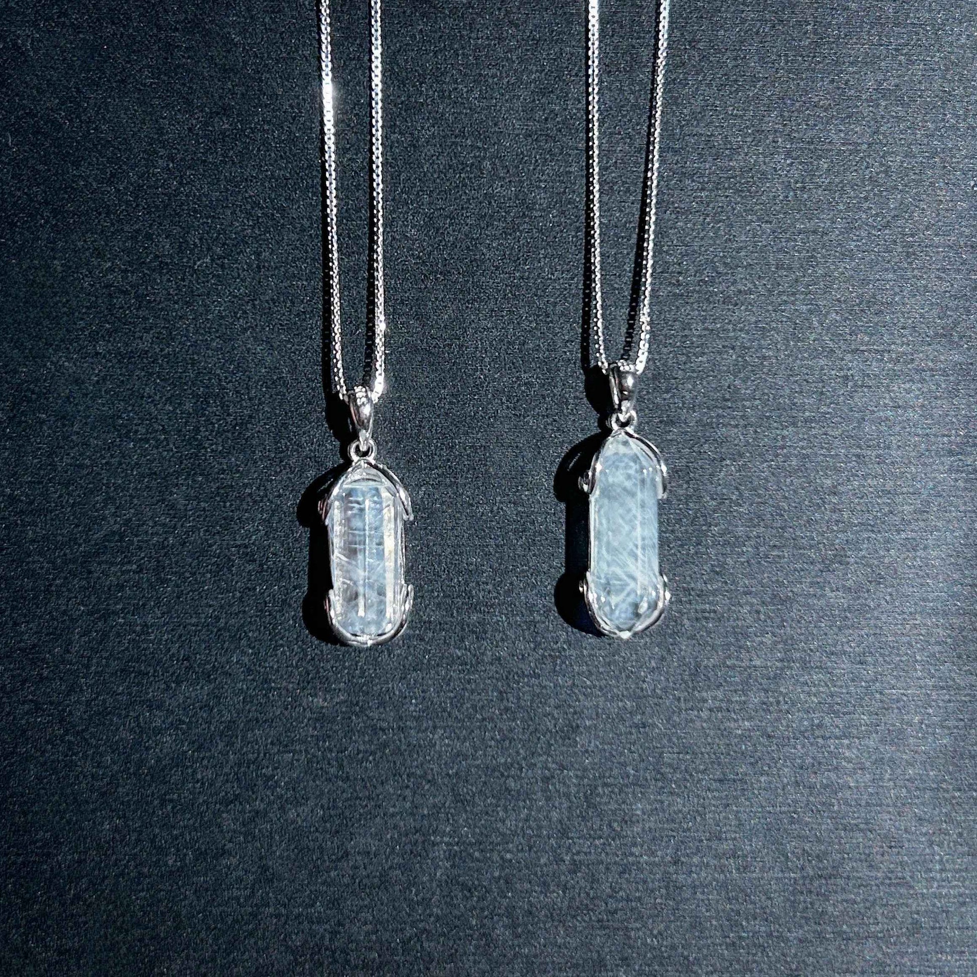 High Quality Blue Needle Quartz 925 Silver Mini Pendant (chain excluded)