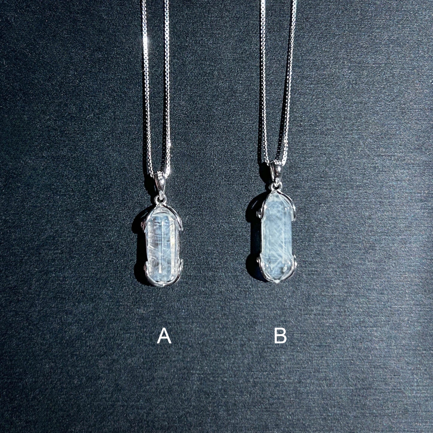 High Quality Blue Needle Quartz 925 Silver Mini Pendant (chain excluded)