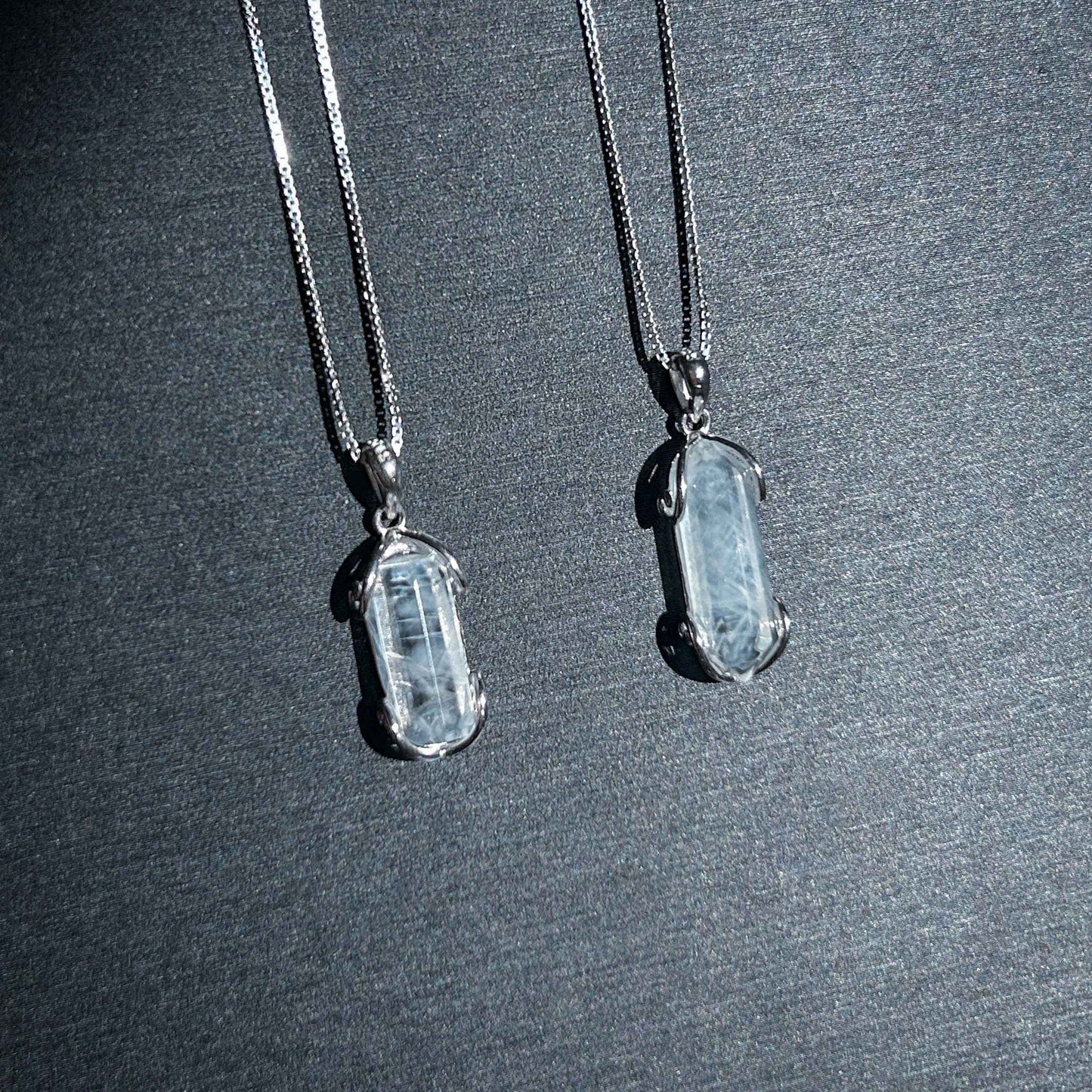 High Quality Blue Needle Quartz 925 Silver Mini Pendant (chain excluded)