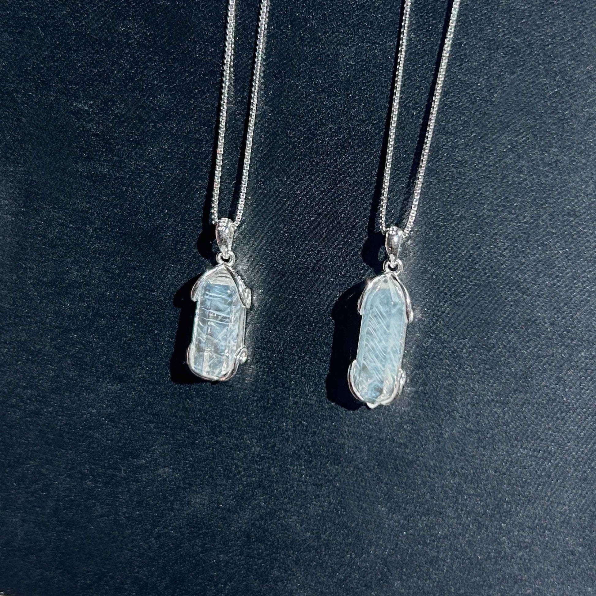 High Quality Blue Needle Quartz 925 Silver Mini Pendant (chain excluded)