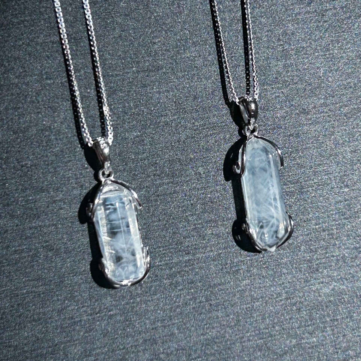 High Quality Blue Needle Quartz 925 Silver Mini Pendant (chain excluded)