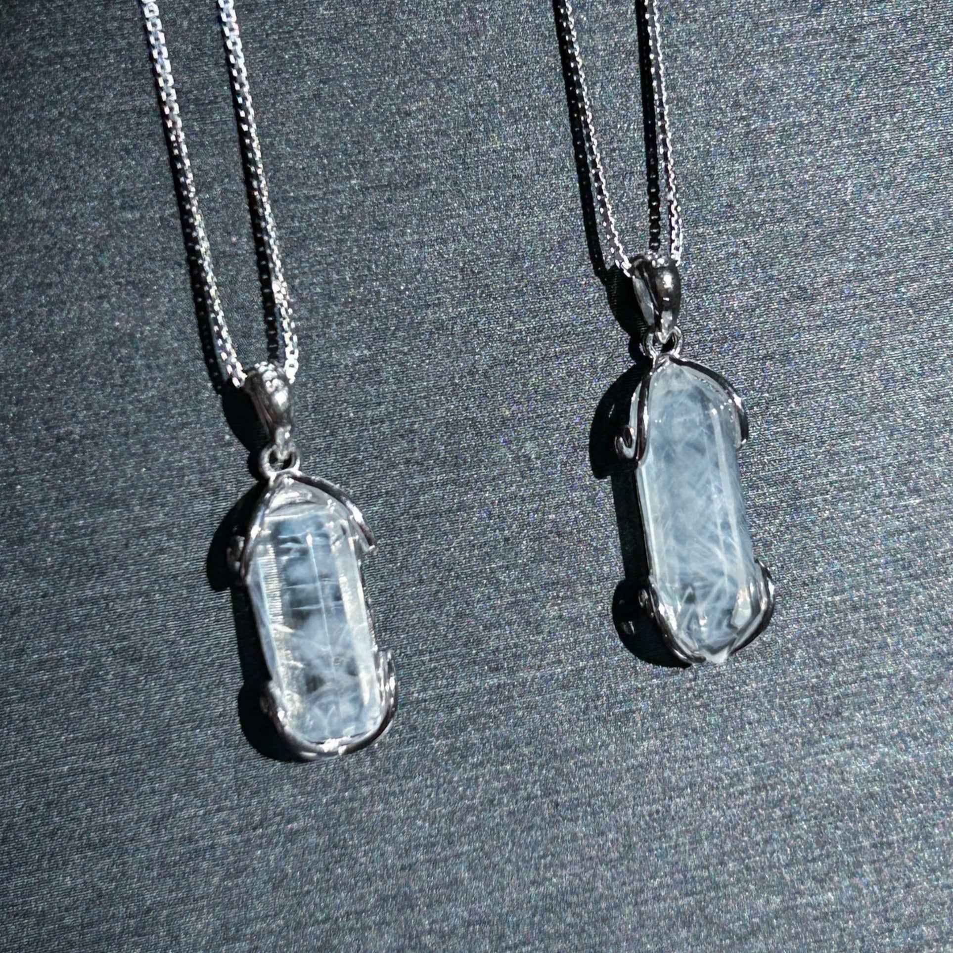 High Quality Blue Needle Quartz 925 Silver Mini Pendant (chain excluded)