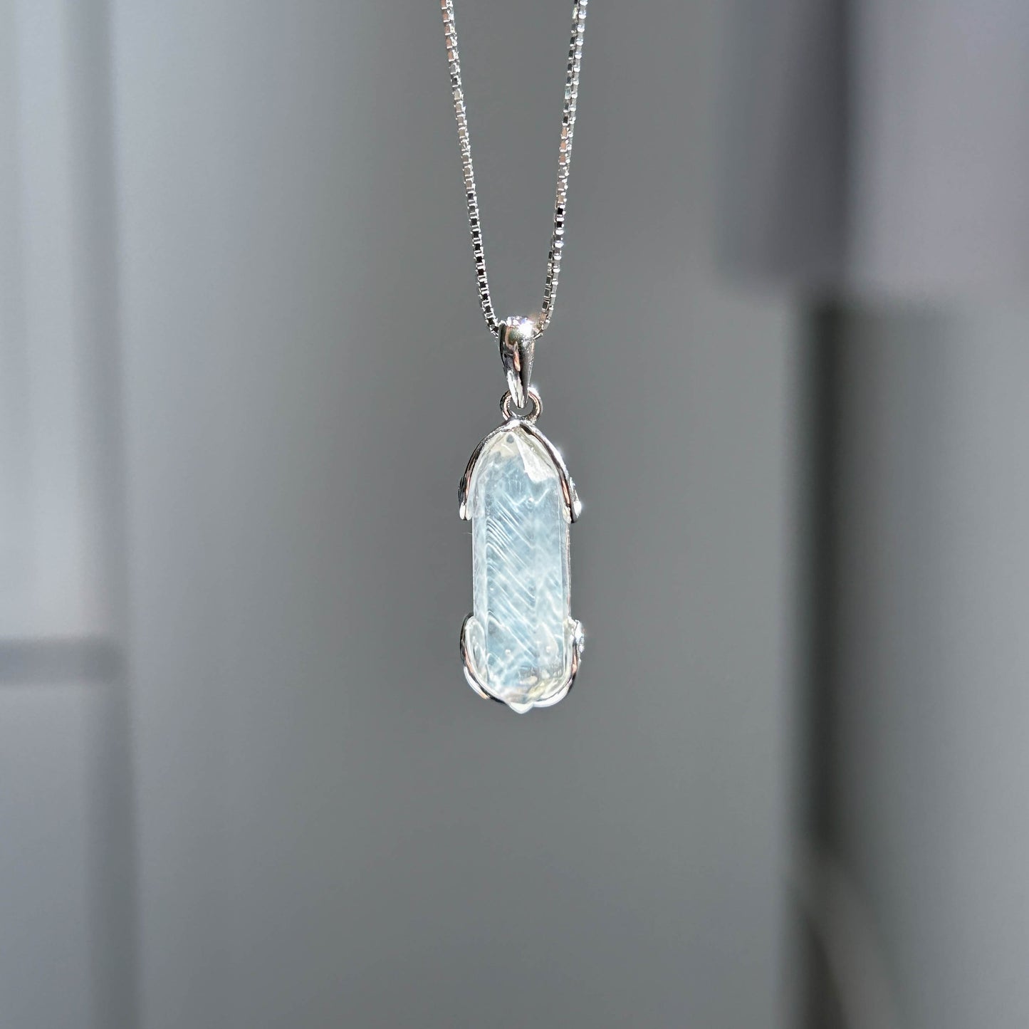 High Quality Blue Needle Quartz 925 Silver Mini Pendant (chain excluded)
