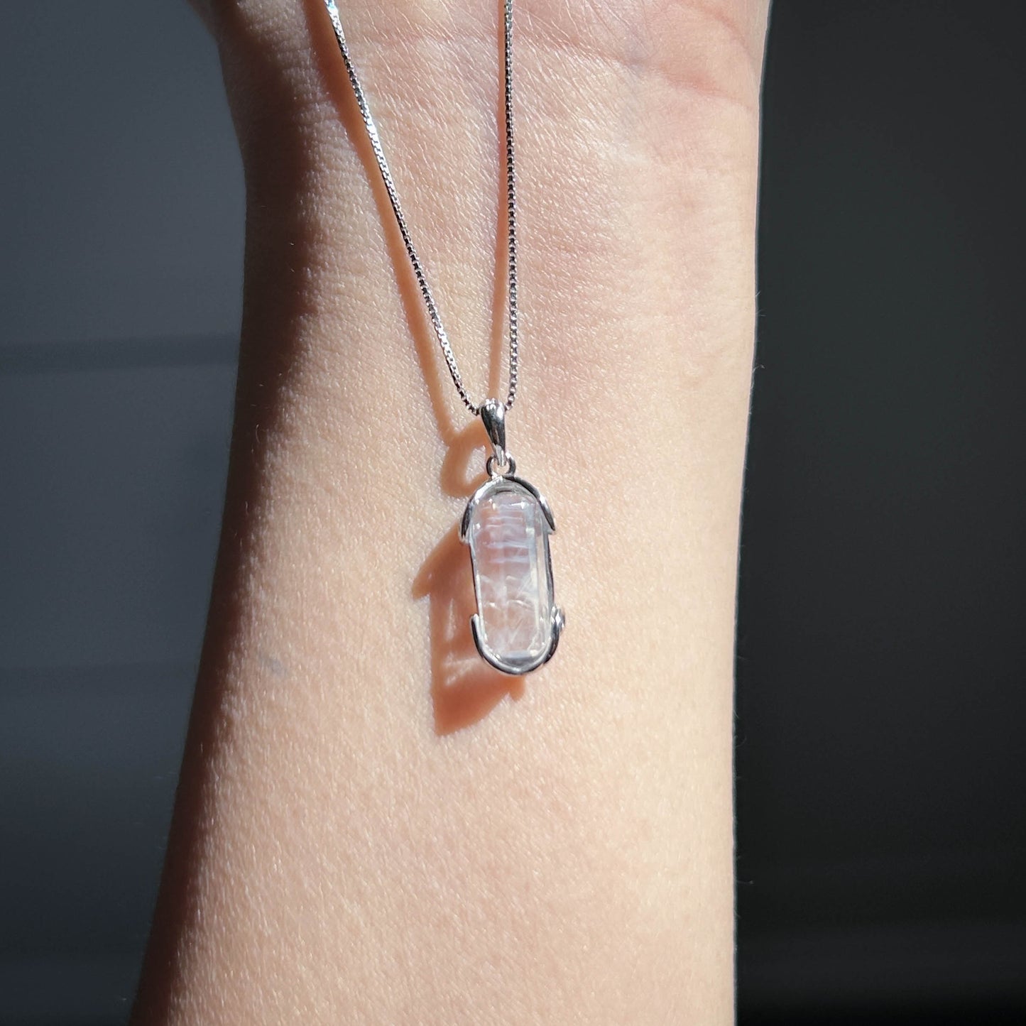 High Quality Blue Needle Quartz 925 Silver Mini Pendant (chain excluded)