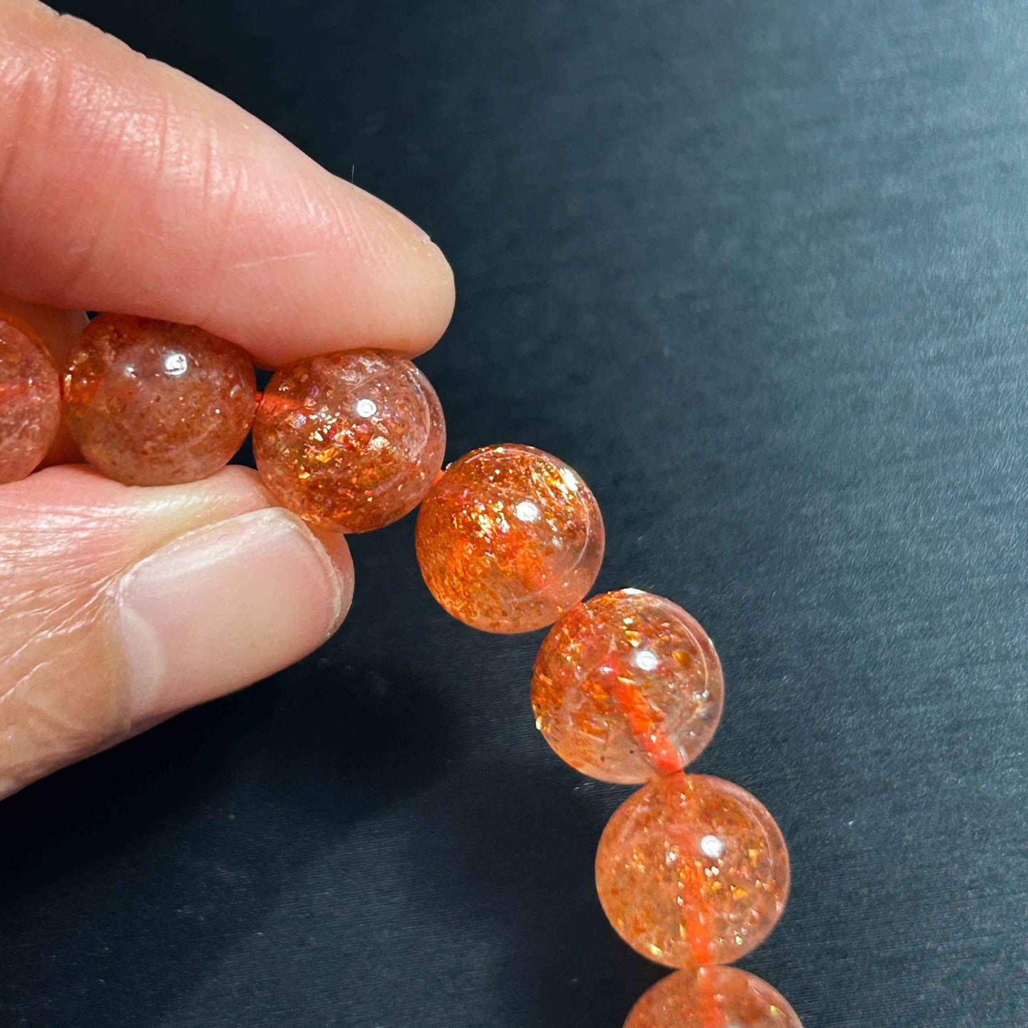 High Quality Starry Sunstone Bracelet in 9MM | Lepidocrocite