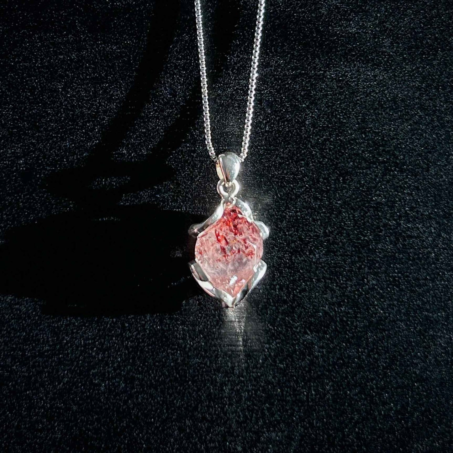 Rare Top Quality Faceted Lepidocrocite 925 Sterling Silver Pendant (chain excluded)
