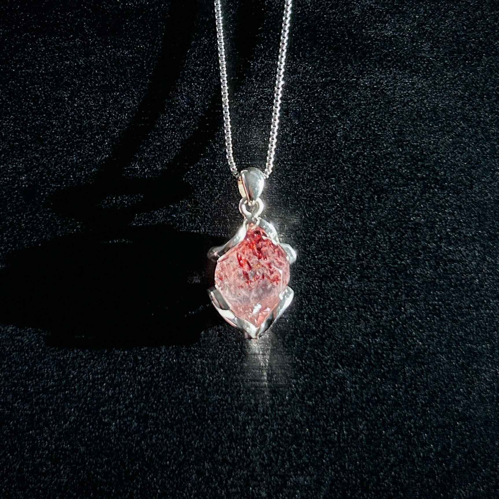 Rare Top Quality Faceted Lepidocrocite 925 Sterling Silver Pendant (chain excluded)