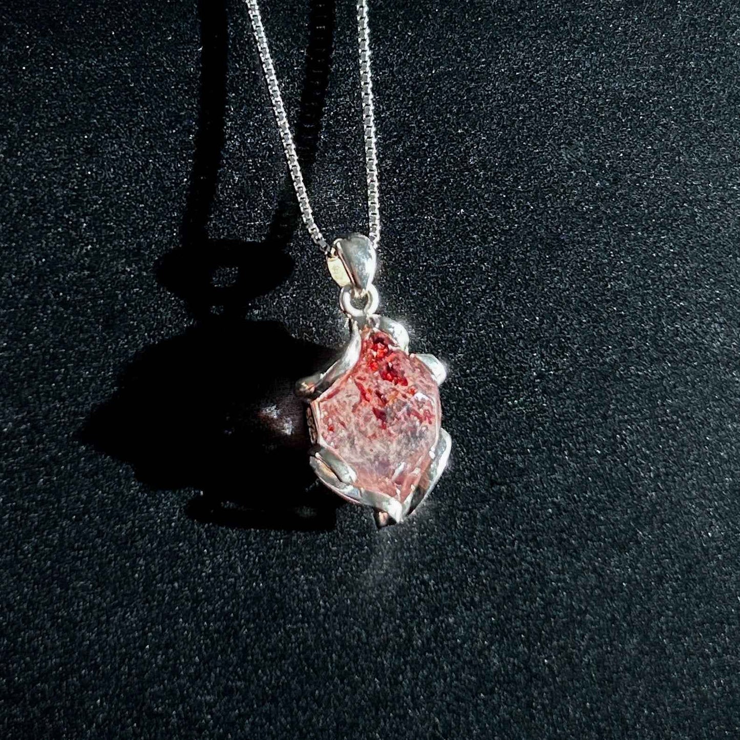 Rare Top Quality Faceted Lepidocrocite 925 Sterling Silver Pendant (chain excluded)