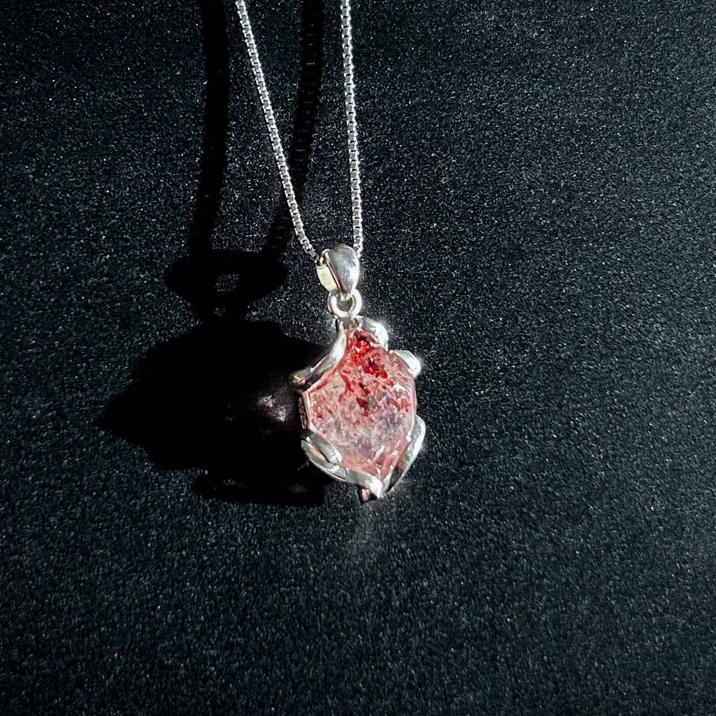 Rare Top Quality Faceted Lepidocrocite 925 Sterling Silver Pendant (chain excluded)