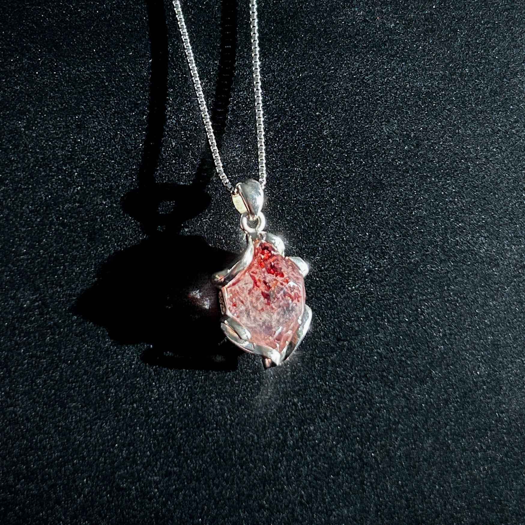 Rare Top Quality Faceted Lepidocrocite 925 Sterling Silver Pendant (chain excluded)