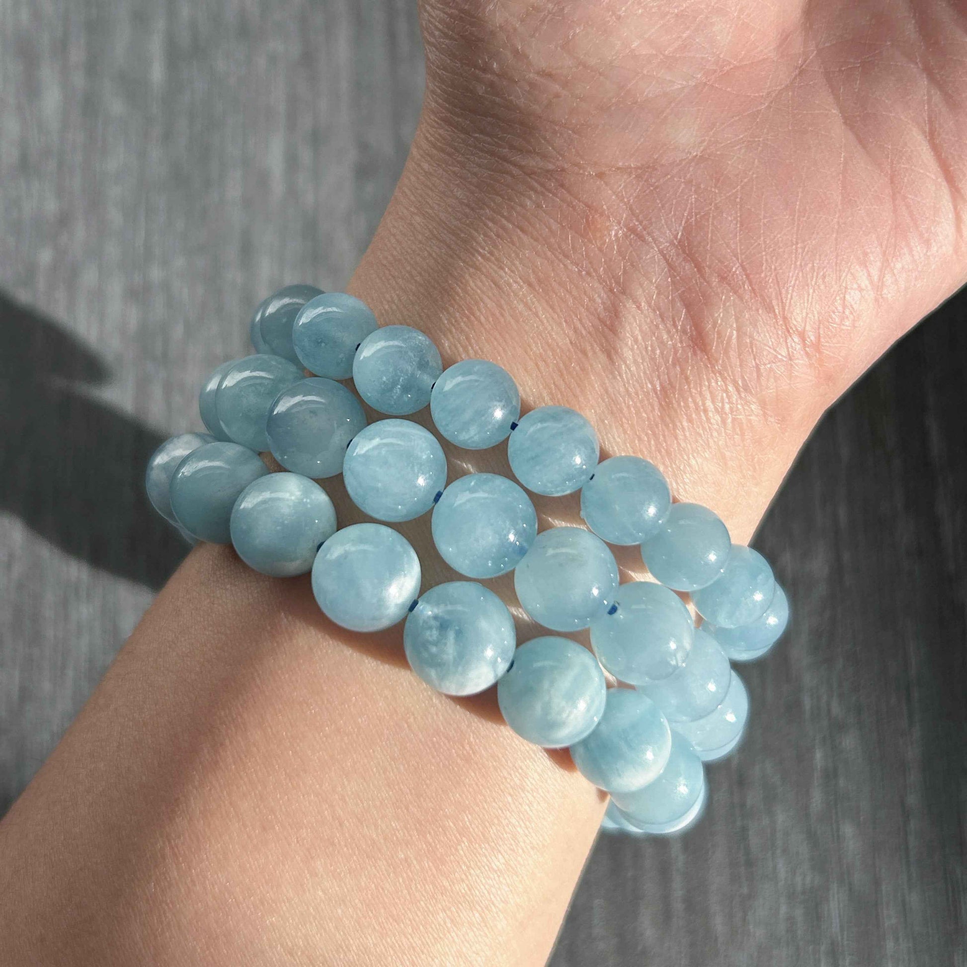 Natural Aquamarine Bracelet in 8 to 10MM | Birthstone of March