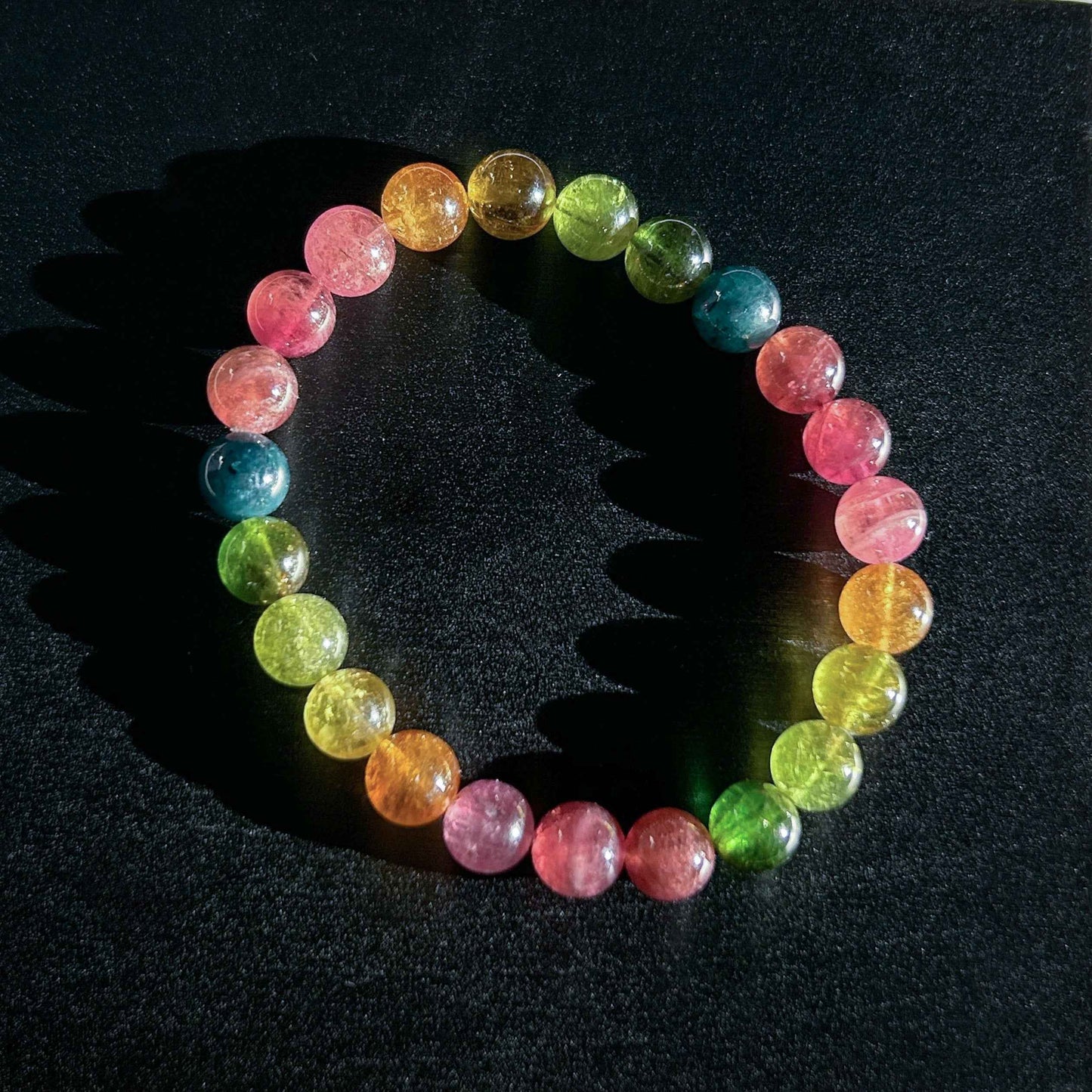 Rare High Quality Rainbow Tourmaline Bracelet in 8MM